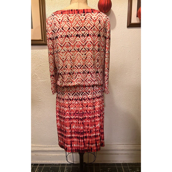 Dress Barn Geometric Multicolor Dress Size 14 - Picture 11 of 12